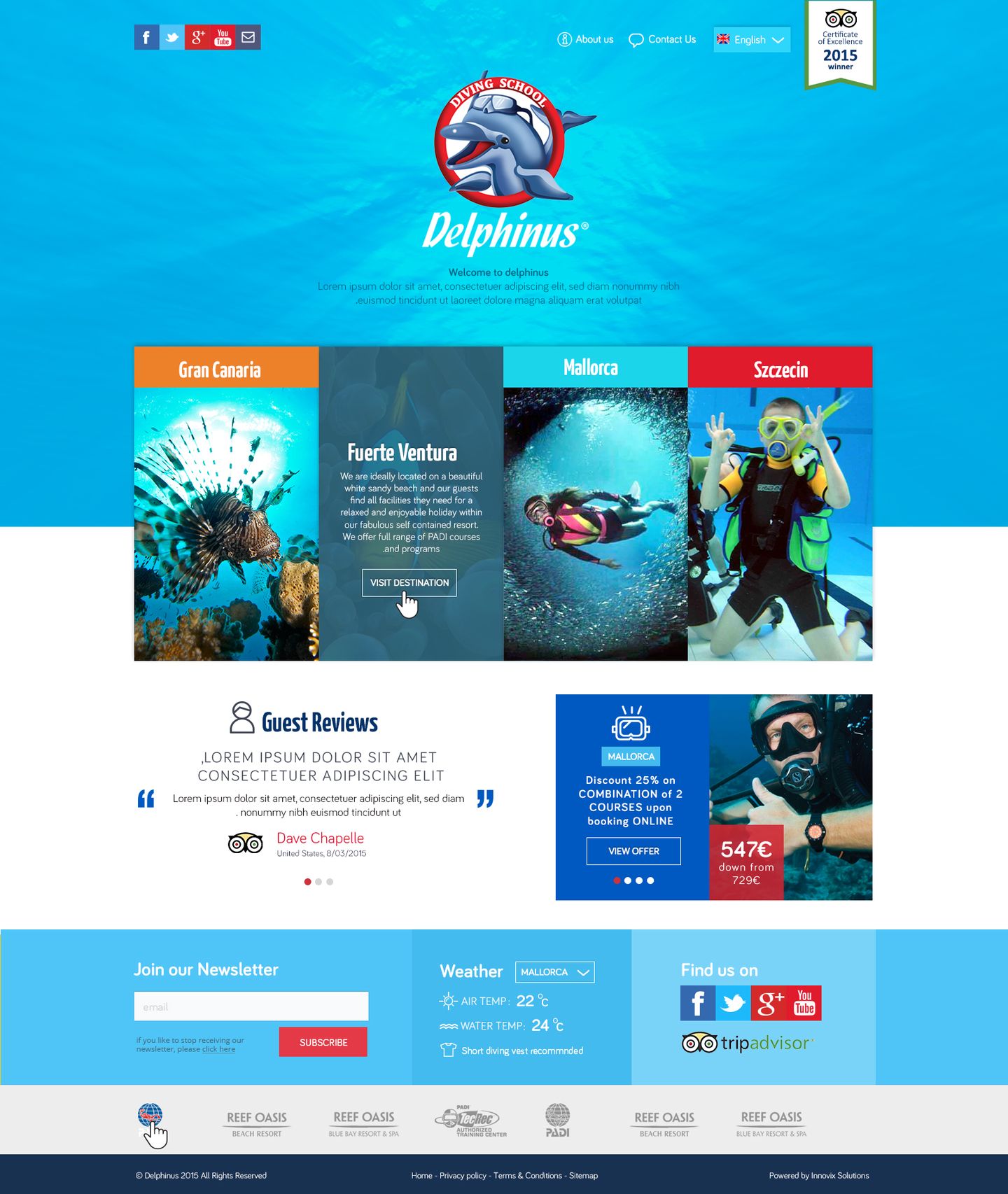 Delphinus Diving Schools Website